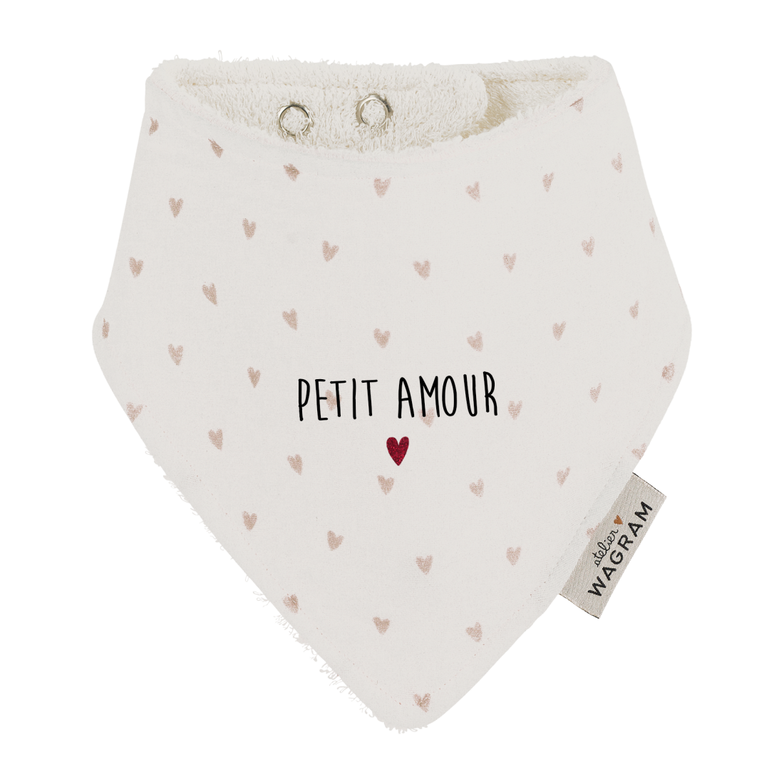 Bavoir Bandana gaze petits coeurs