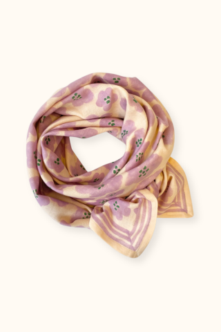 Grand Foulard Latika "Flora Bold" - Lavande