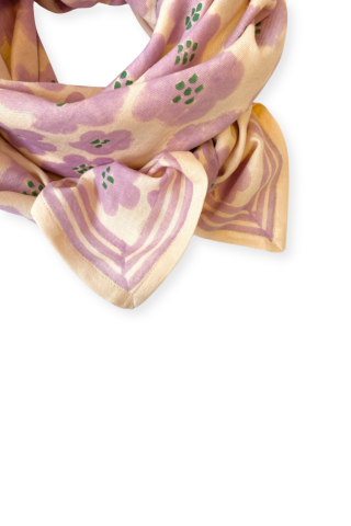 Grand Foulard Latika "Flora Bold" - Lavande