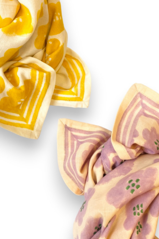 Grand Foulard Latika "Flora Bold" - Lavande