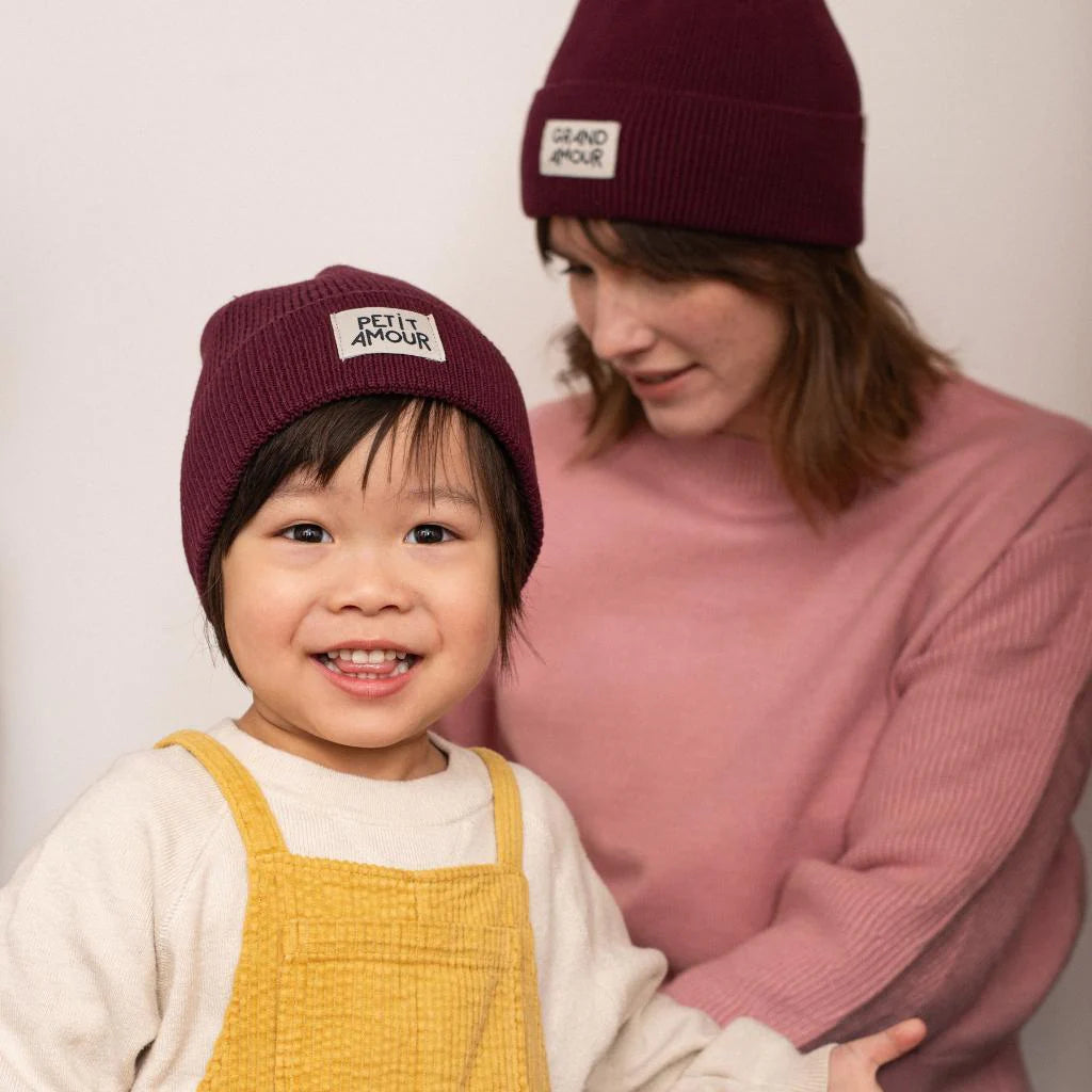 Bonnet Petit ou Grand Amour Bordeaux | Enfant ou Adulte