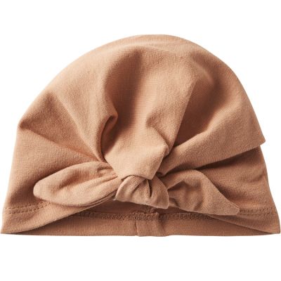 Bonnet turban naissance terracota