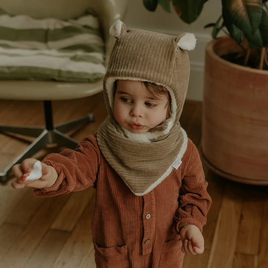 Bonnet velours taupe