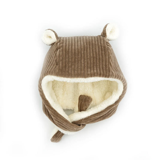 Bonnet velours taupe