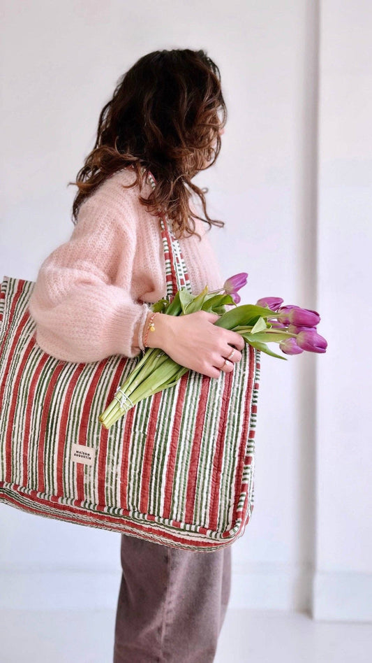 Cabas Stripe Brique