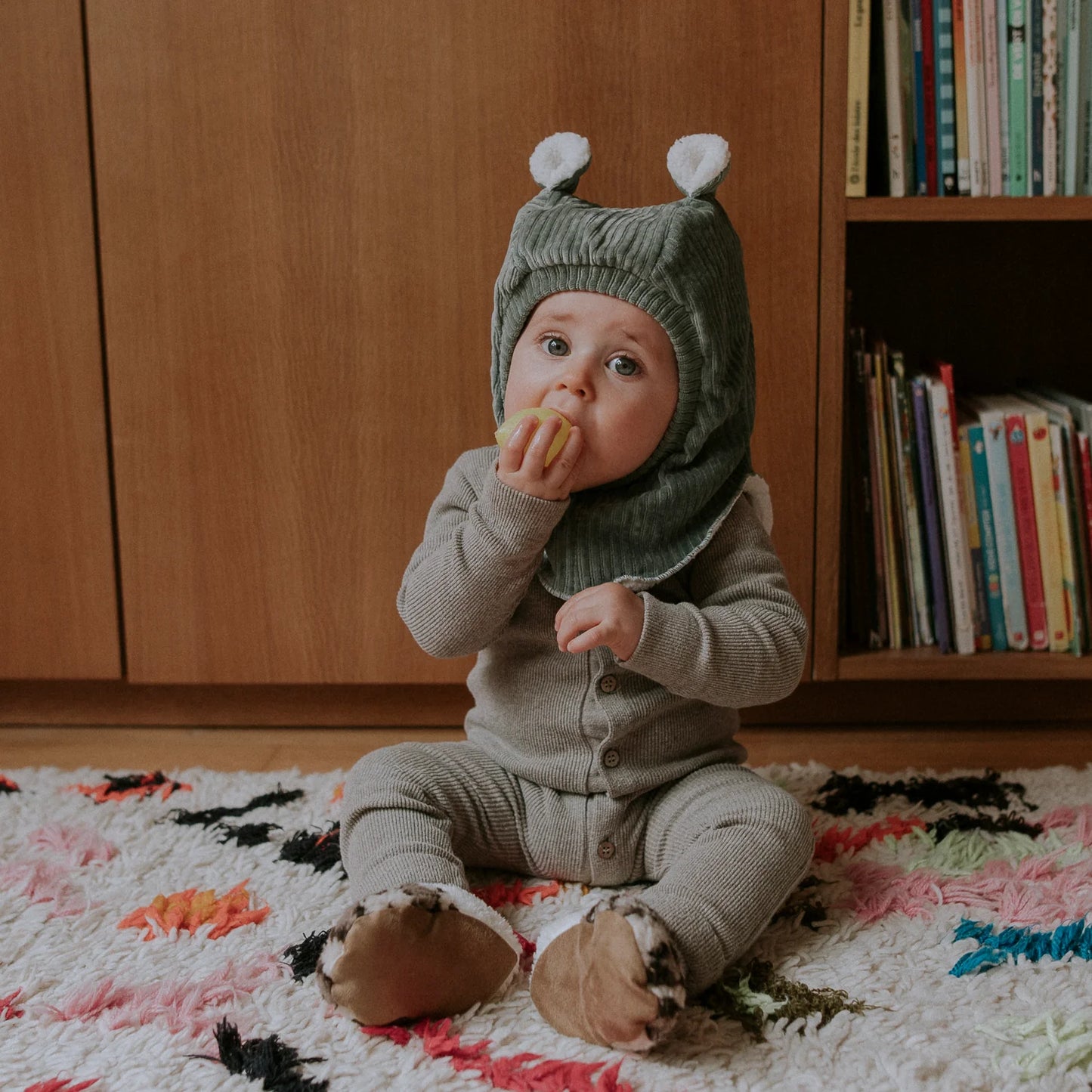 Cagoule velours kaki