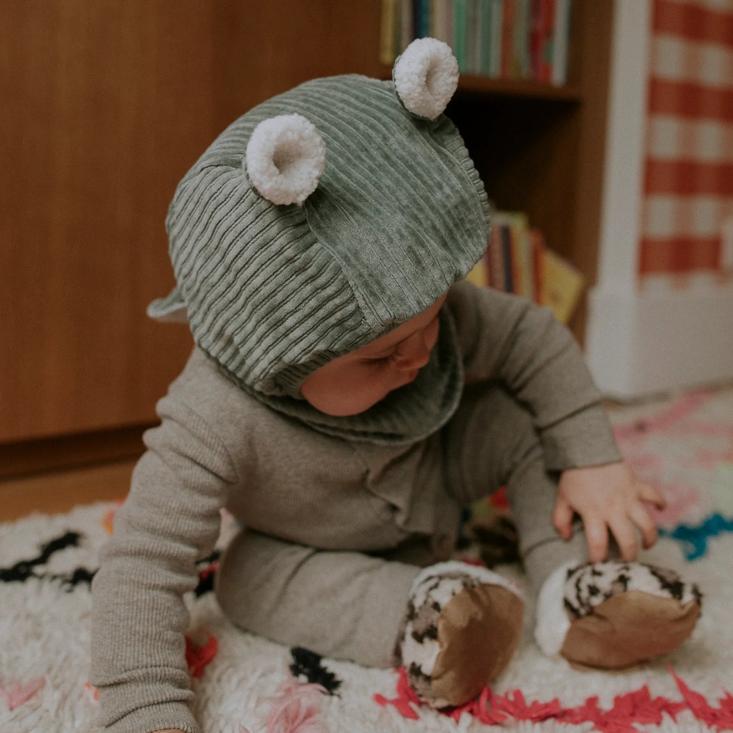 Cagoule velours kaki