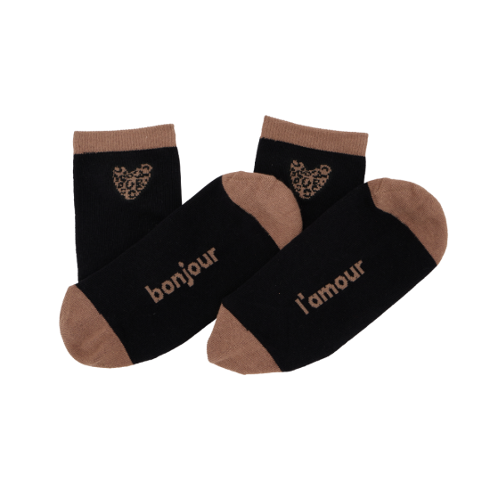 Chaussettes adulte coeur léopard