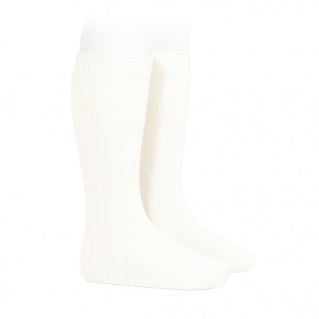 Chaussettes hautes basiques unies CREME