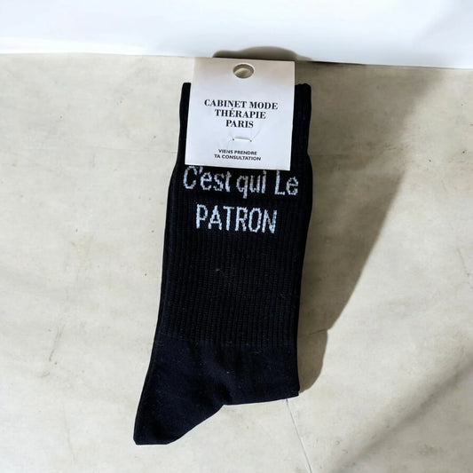 Chaussettes C'est qui Le Patron noir