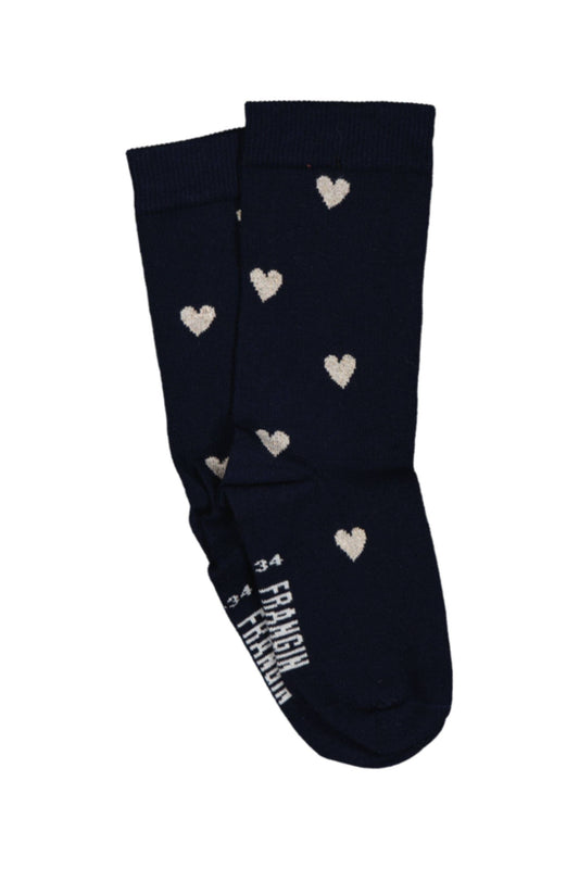 Chaussette Georgette Femme coeur bleu