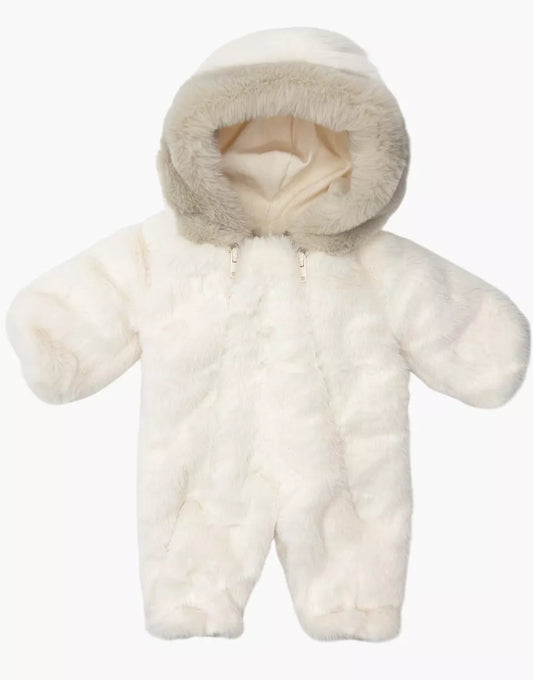Bambinis – Combinaison de ski Carlota en fausse fourrure écru