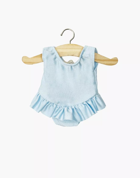 Gordi : Justaucorps à volants Maïa en lycra bleu ciel