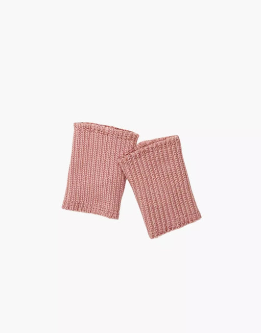 Gordi : Paire de guêtres en tricot rose thé
