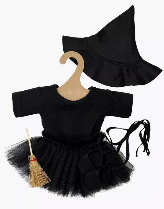 Les P'tits Déguiz' - Ensemble Halloween P'tite sorcière noir avec chapeau et balais