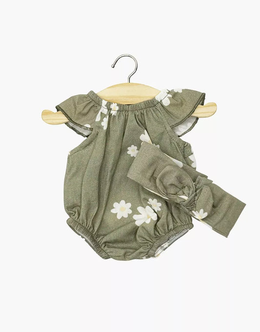 Gordi : Barboteuse Clara et son headband en  coton Marguerites