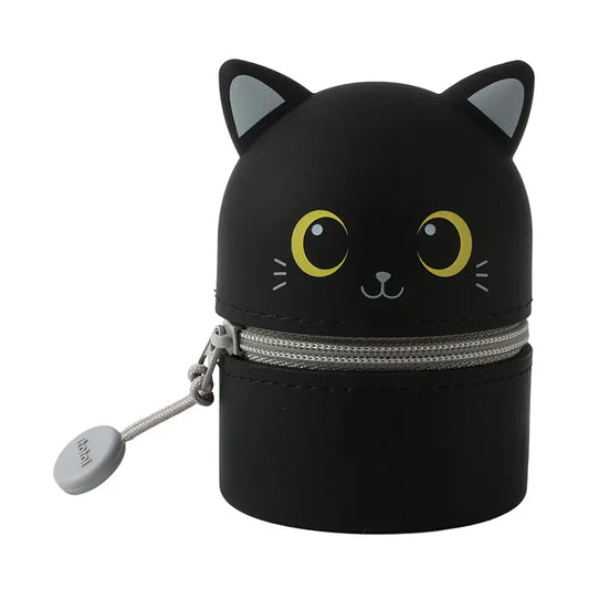 Mini étuis à crayons de silicone CHAT NOIR