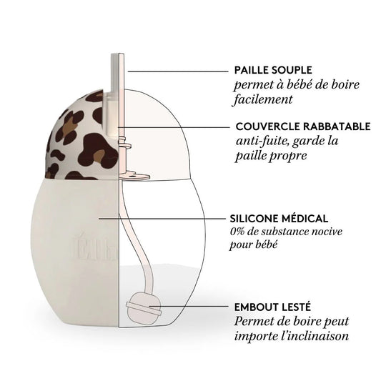 Tasse à paille lestée Graouu 240ml