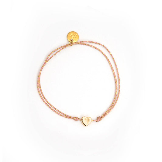 Bracelet Céleste rose COEUR doré