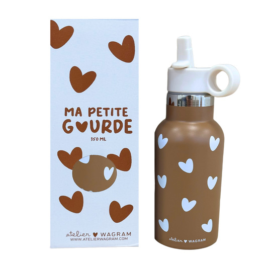 Gourde acier inox coeurs