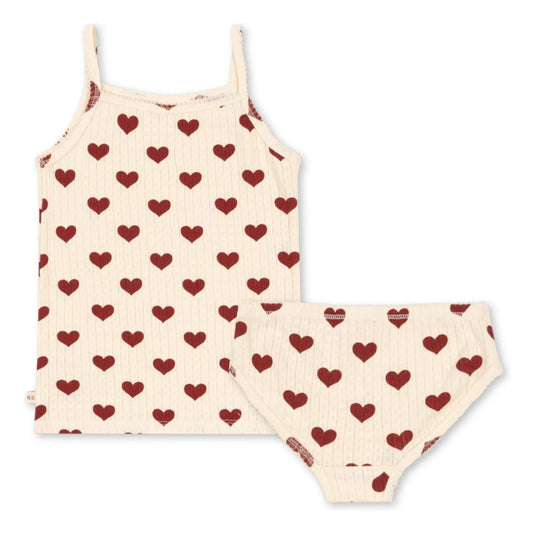 Ensemble Brassière et Culotte Coeurs Rouge