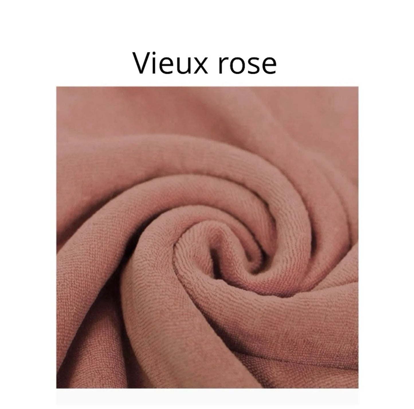 Turban noeud fleur en éponge vieux rose