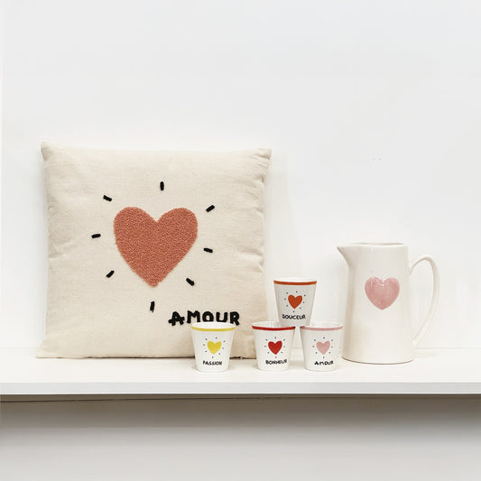 Pichet cœur rose