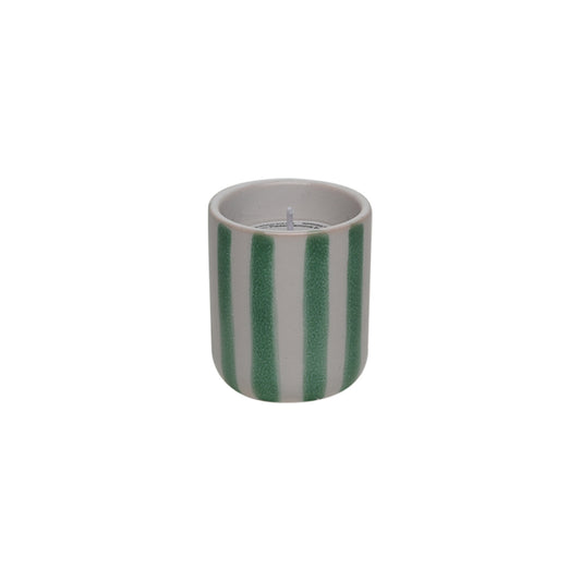 Petite bougie rayure vert