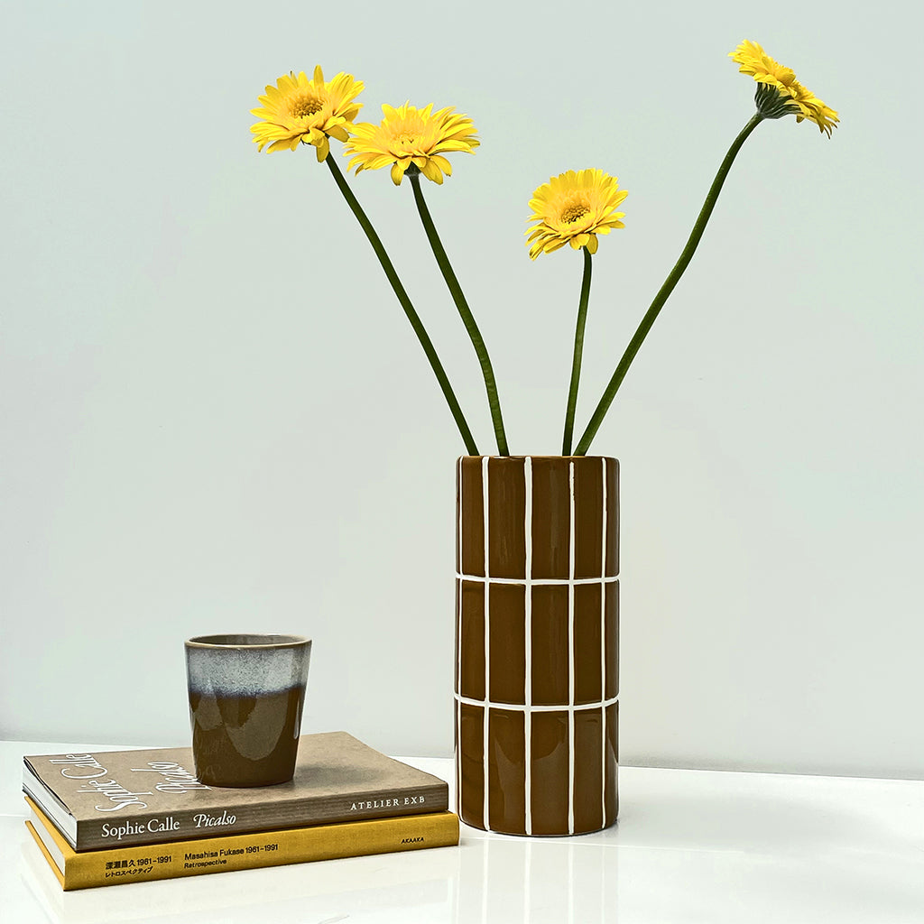 Vase carrelage ocre
