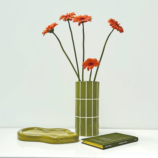 Vase carrelage vert