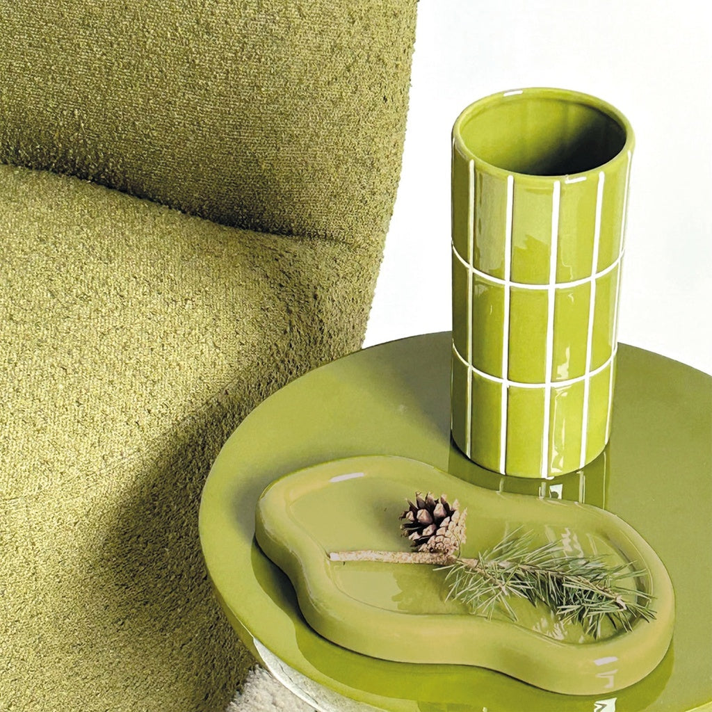 Vase carrelage vert