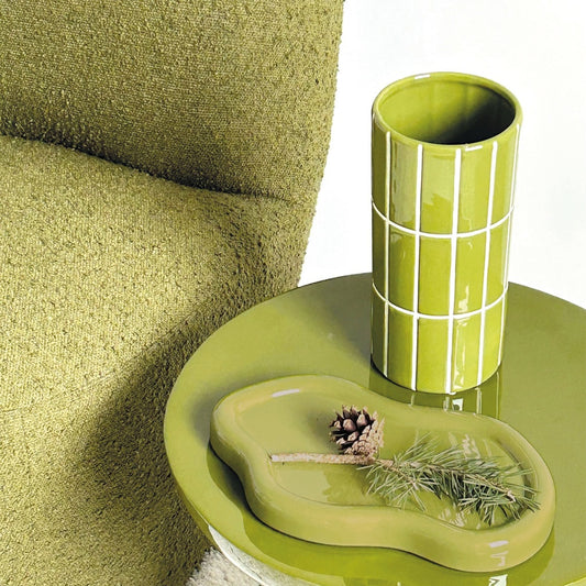 Vase carrelage vert