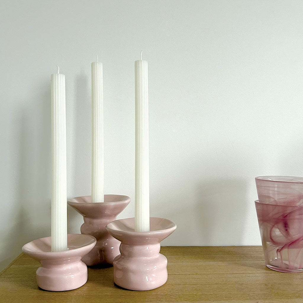 Bougeoirs Padre rose x1