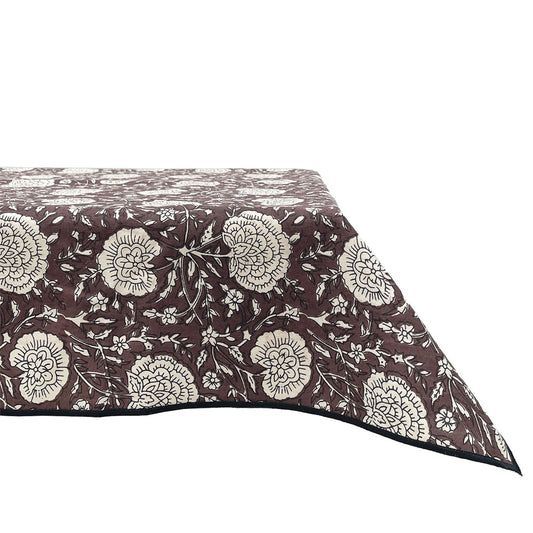 Nappe Print rectangle pipar marron 160X250cm