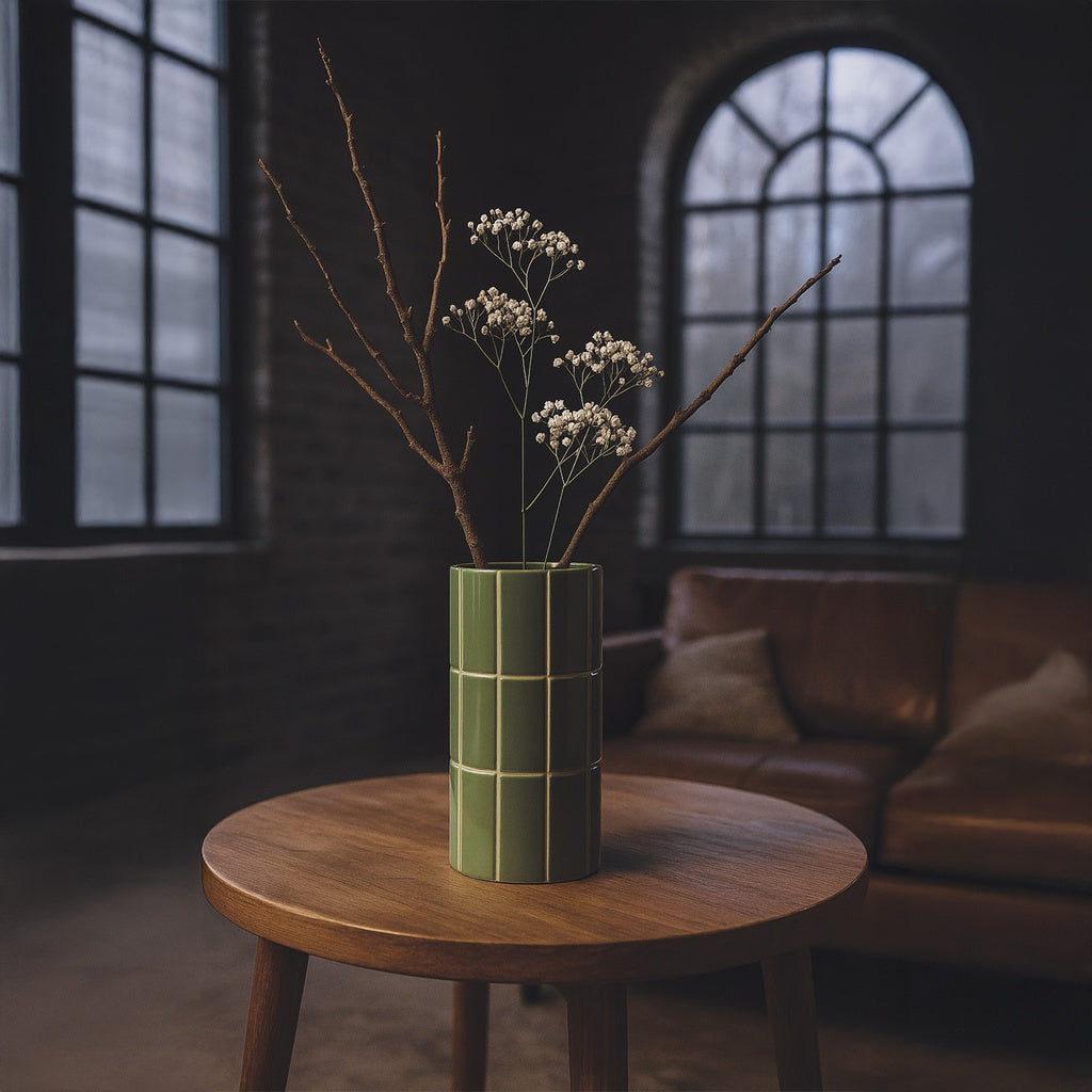 Vase carrelage vert