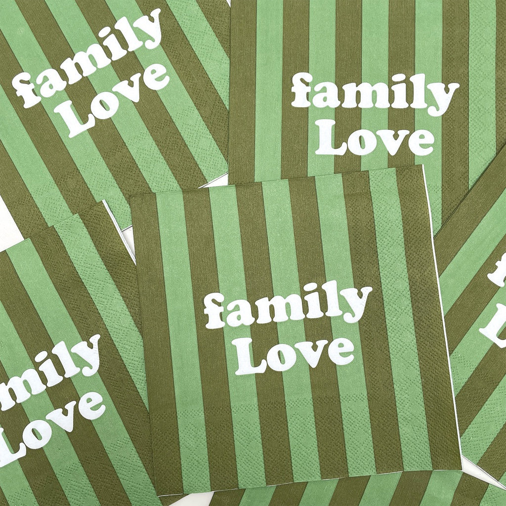 Serviette papier rayure family love x20