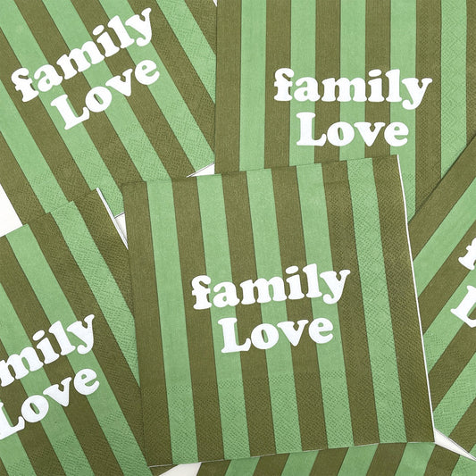 Serviette papier rayure family love x20
