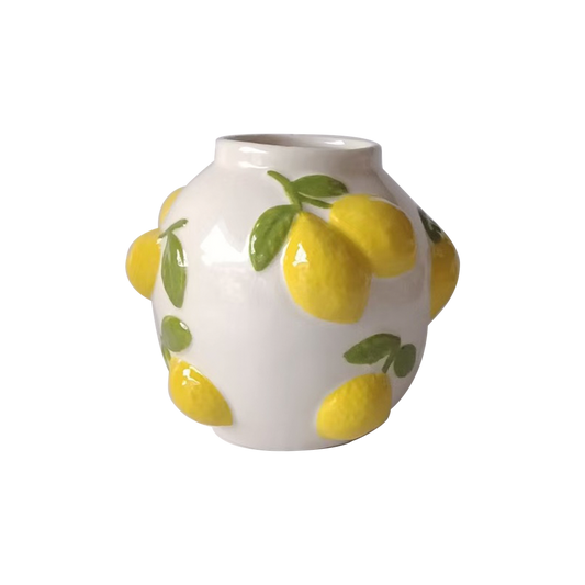 Vase ceramic boule citron