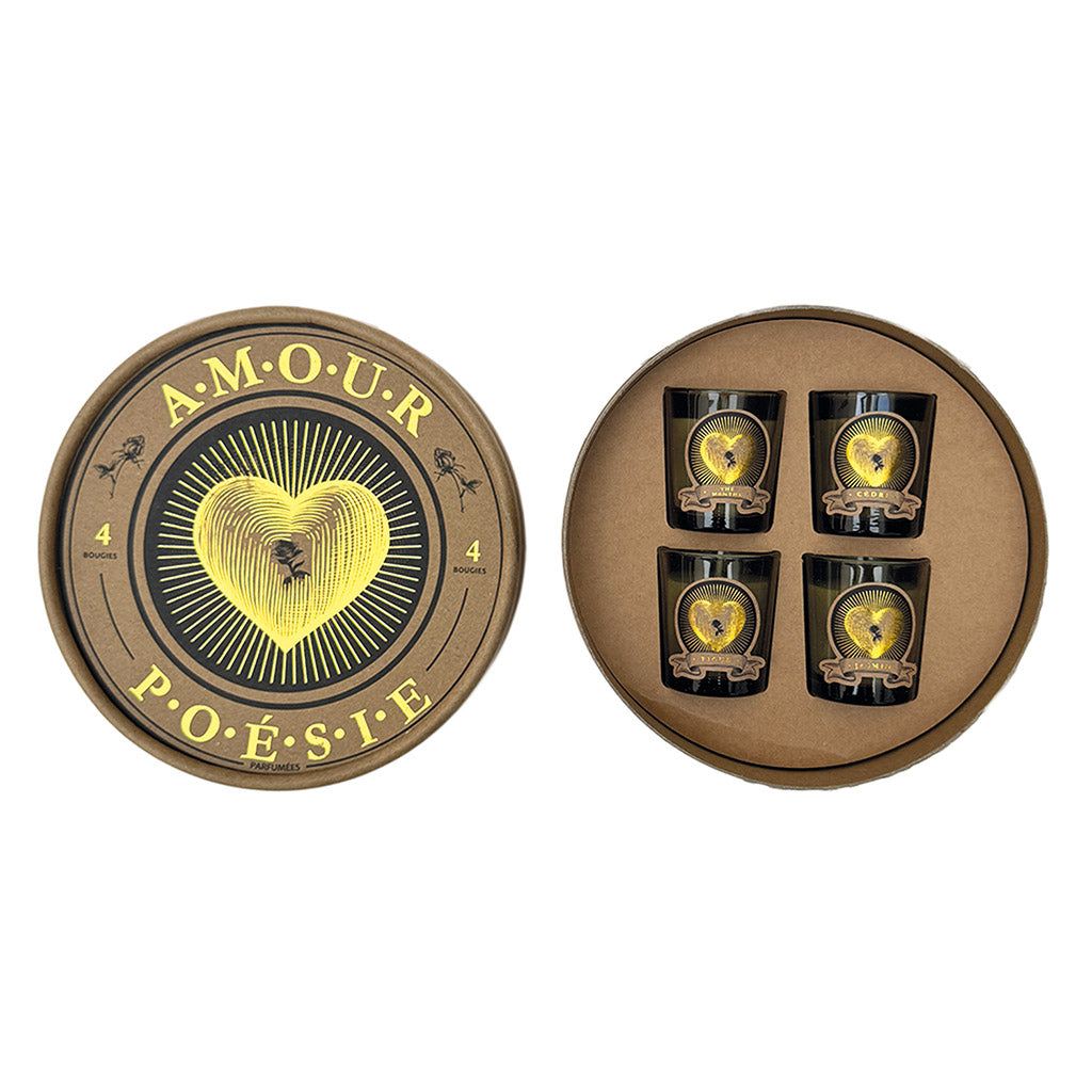 Coffret de 4 bougies amour