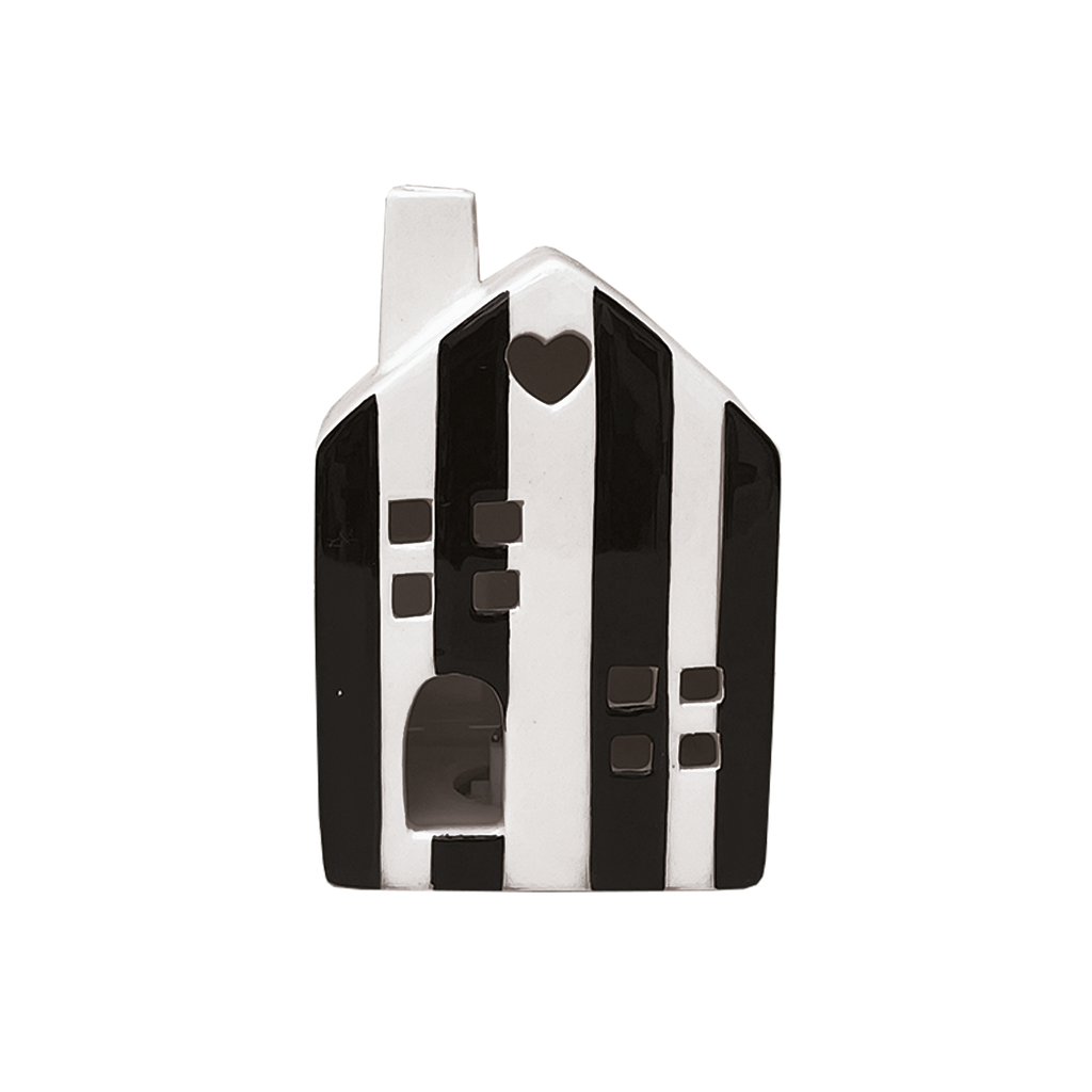 Déco lumineuse maisonette rayé noir LED à piles