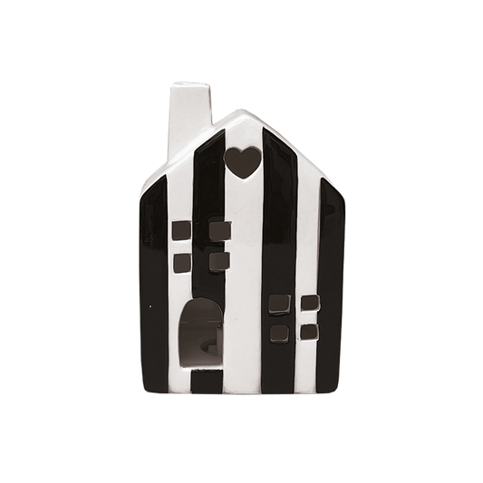 Déco lumineuse maisonette rayé noir LED à piles