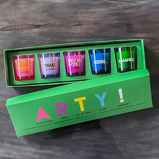 Coffret de 5 bougies "Arty"