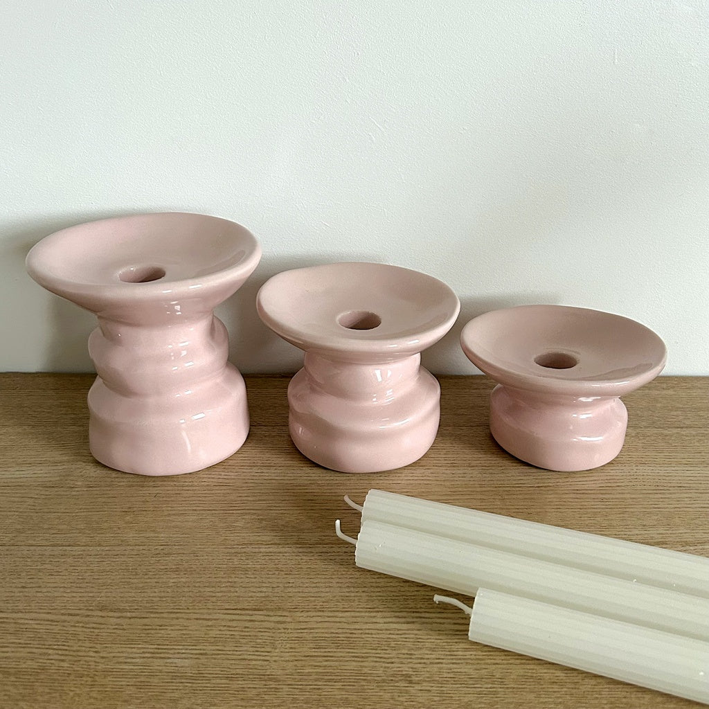 Bougeoirs Padre rose x1