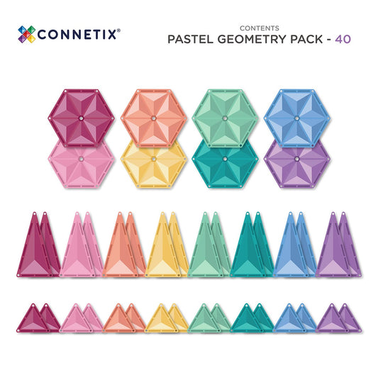 Connetix pack géométrie pastel 40 pièces