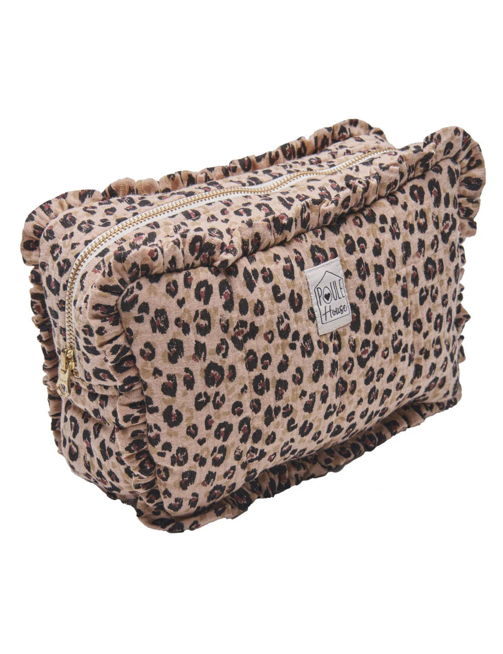 Marylou : Grande trousse de toilette à froufrou - Léopard