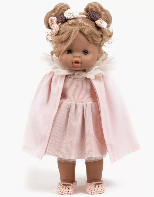Gordi : Cape de danseuse Oxana en jersey rose pâle et tulle écru