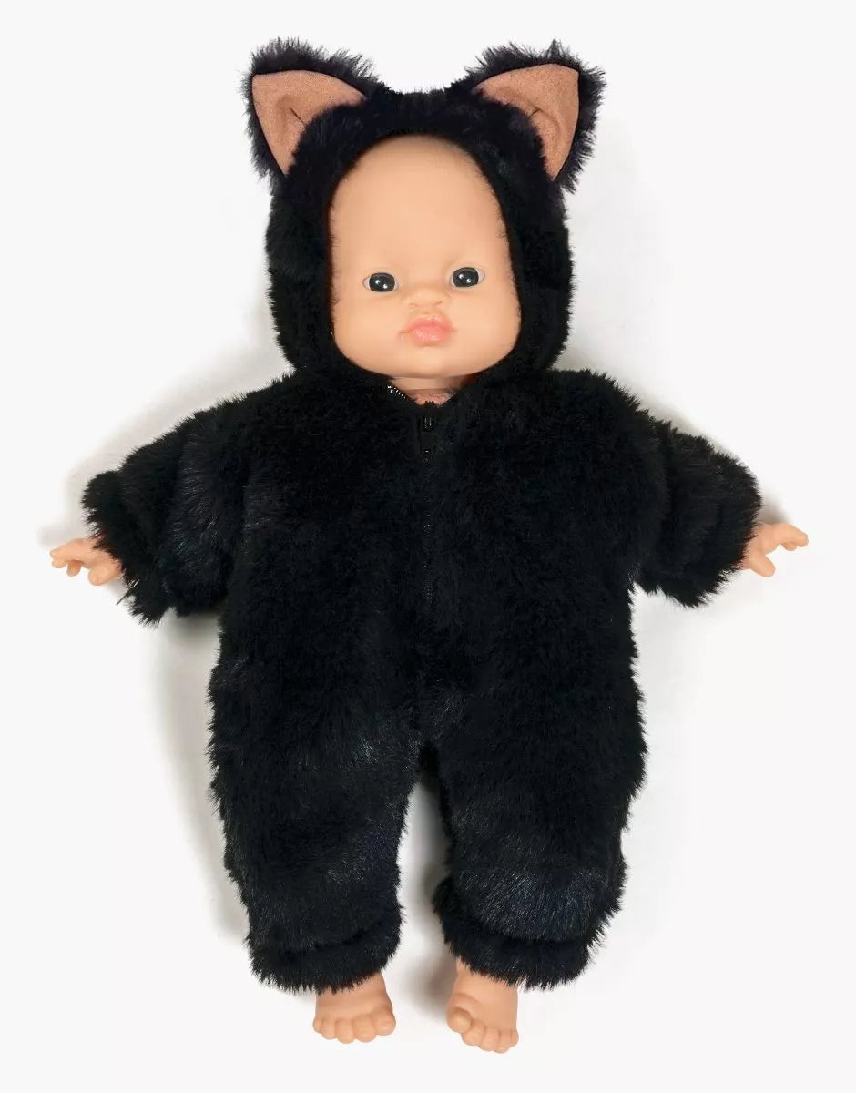 Babies – Combinaison Halloween P'tit chat en fausse fourrure Rabbit noir