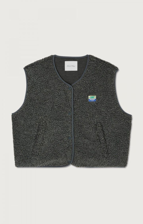 Américan Vintage : VESTE FEMME SANS MANCHES GRIS ANTHRACITE