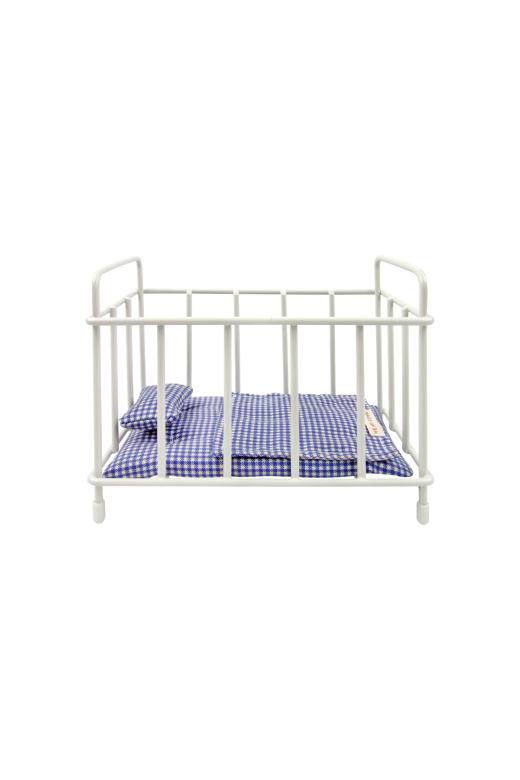 Lit vichy bleu pour bébé Gommu pocket
