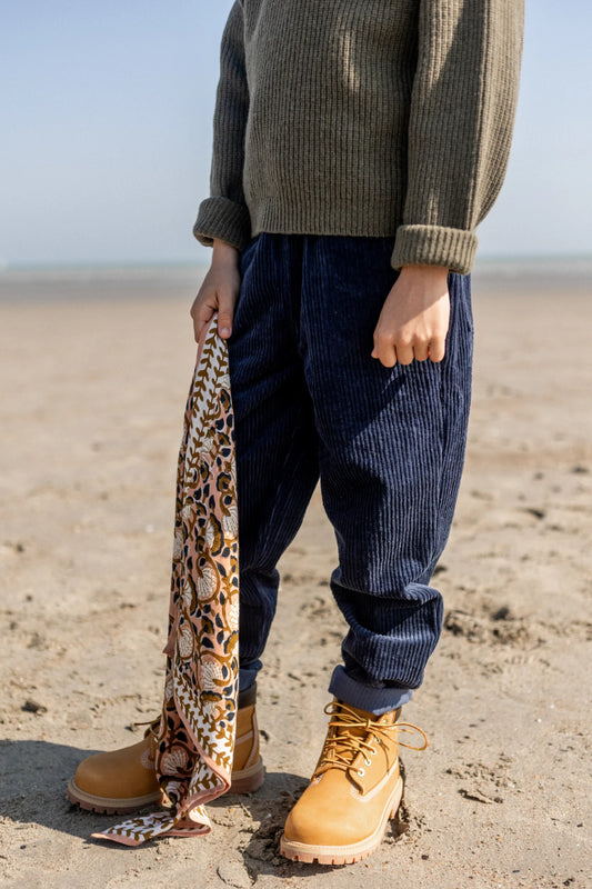 Pantalon Palaki Velours Indigo